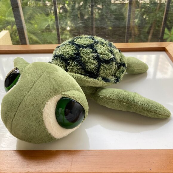 Vintage Aurora Green Sea Turtle Plush Stuffed Animal Plush Big Eyes Cute 10" - Picture 3 of 12